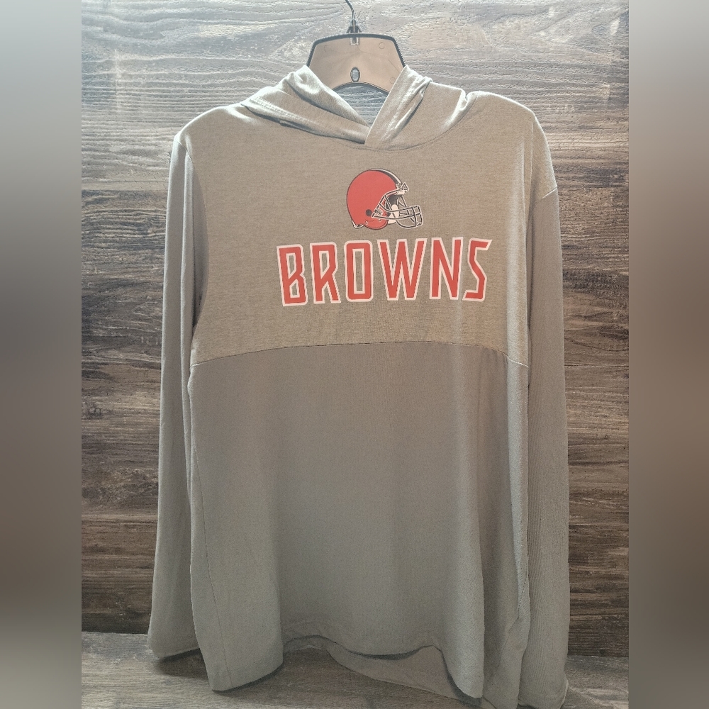 Fanatics Browns Hooded Long Sleeve Shirt M